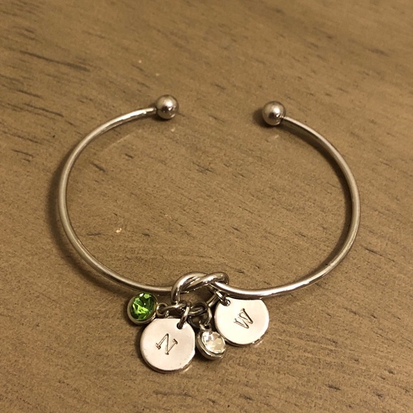 unknown Jewelry - Silver Charm Bracelet with Initials N and W